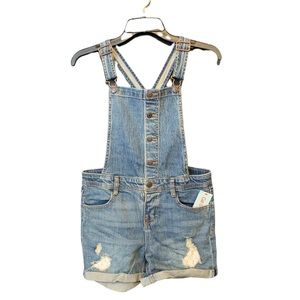 Cat & Jack Lace Repair Jean Shortalls in Medium Blue